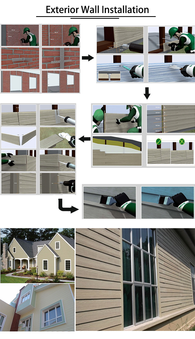 установка фиброцементных плит с текстурой древесины